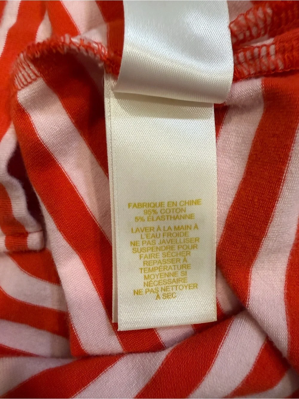kate spade Orange and White Striped Boatneck Top with Bow Accent